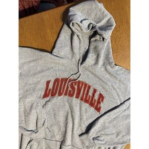 Vintage Louisville Hoodie XXL Made USA Dodger Gray Sweatshirt Collegiate
